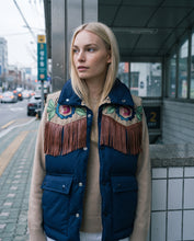 Hand embroidered vintage puffer