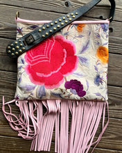 fringe embroidered shoulder bag