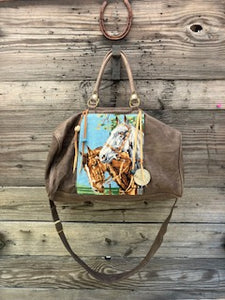 leather zip equestrian bag