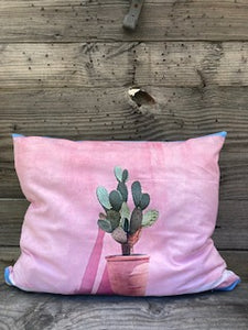 prickly pear cactus pillow pink cactus pillow