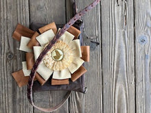 leather horse show ribbon crossbody
