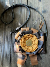 Leather ribbon crossbody