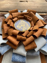 small leather ribbon clutch
