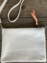 pink leather ribbon crossbody