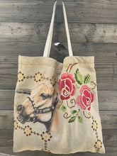 rose lined horse tote