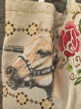 rose lined horse tote