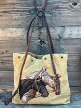 vintage canvas 3 horse tote