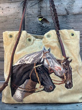 vintage canvas 3 horse tote