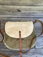 cow hide messenger bag