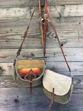 cow hide messenger bag