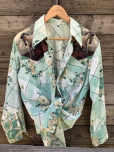 floral pearl snap mustang shirt