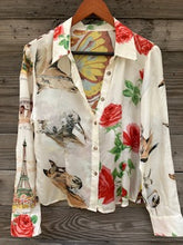 vintage silk scarf blouse large