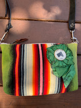 vintage serape zip crossbody with vintage show ribbon