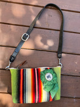 vintage serape zip crossbody with vintage show ribbon