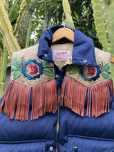 Hand embroidered vintage puffer