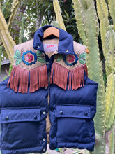 Hand embroidered vintage puffer