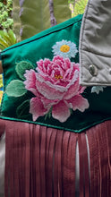 vintage down rose fringe puffer vest