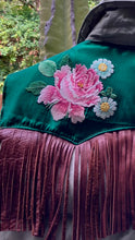 vintage down rose fringe puffer vest