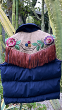 Hand embroidered vintage puffer
