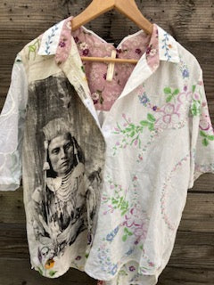 vintage embroidered linen shirt