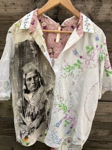 vintage embroidered linen shirt
