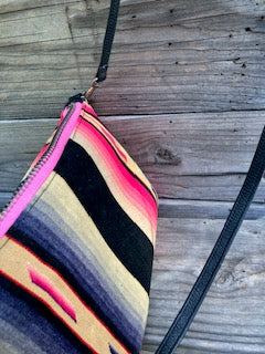black pink serape crossbody