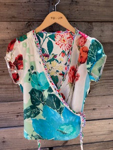 vintage XS silk scarves wrap top