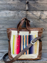 leather serape tote