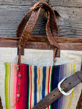 leather serape tote