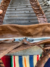 leather serape tote
