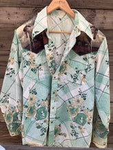 floral pearl snap mustang shirt