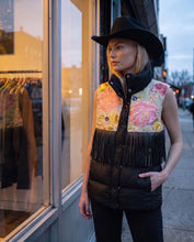 Black Rose puffer vest