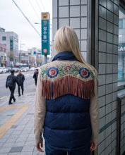 Hand embroidered vintage puffer