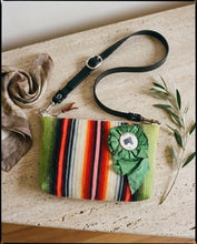 vintage serape zip crossbody with vintage show ribbon