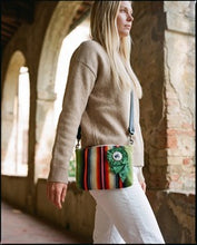 vintage serape zip crossbody with vintage show ribbon