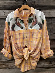 flannel with paint horse